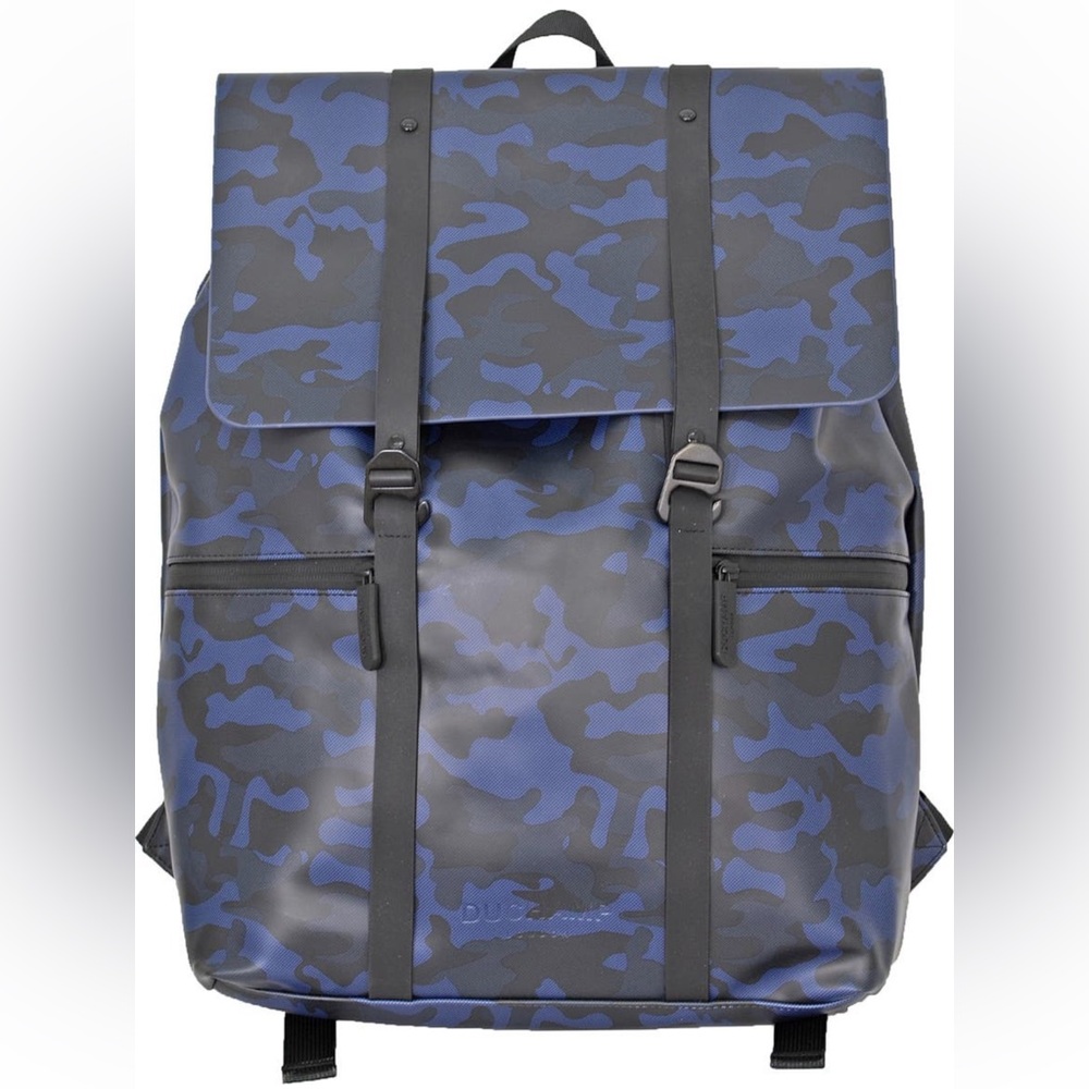Duchamp fold over rubberized backpack